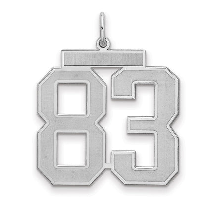 Sterlingsilber Silber/rhodiniert Satiniert Zahl 83 Charm
