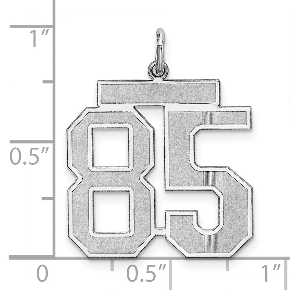 Sterlingsilber Silber/rhodiniert Satiniert Zahl 85 Charm