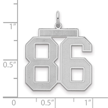 Sterlingsilber Silber/rhodiniert Satiniert Zahl 86 Charm