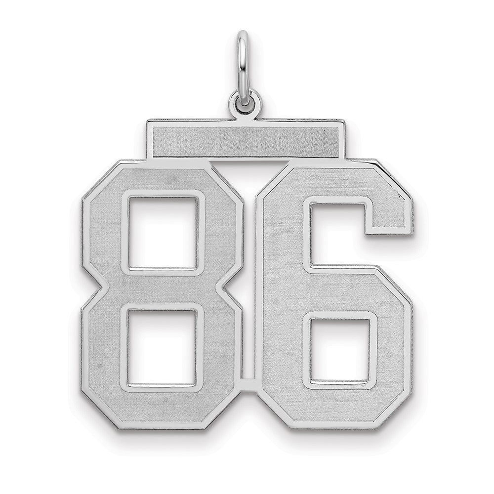 Sterlingsilber Silber/rhodiniert Satiniert Zahl 86 Charm