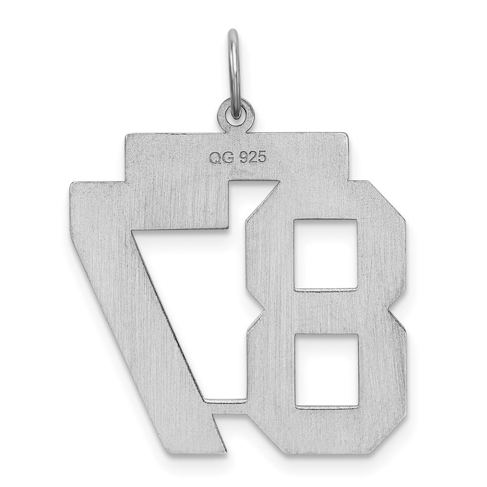 Sterlingsilber Silber/rhodiniert Satiniert Zahl 87 Charm