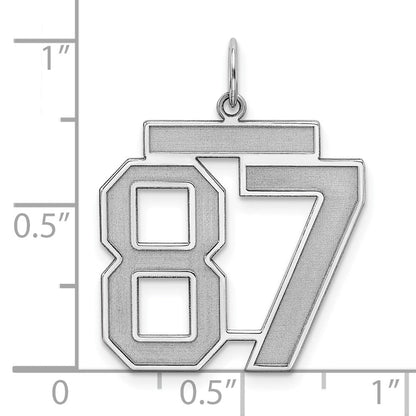 Sterlingsilber Silber/rhodiniert Satiniert Zahl 87 Charm
