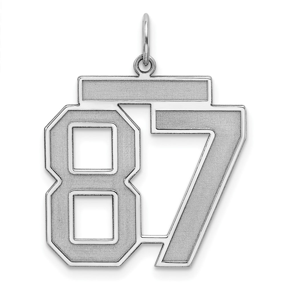 Sterlingsilber Silber/rhodiniert Satiniert Zahl 87 Charm