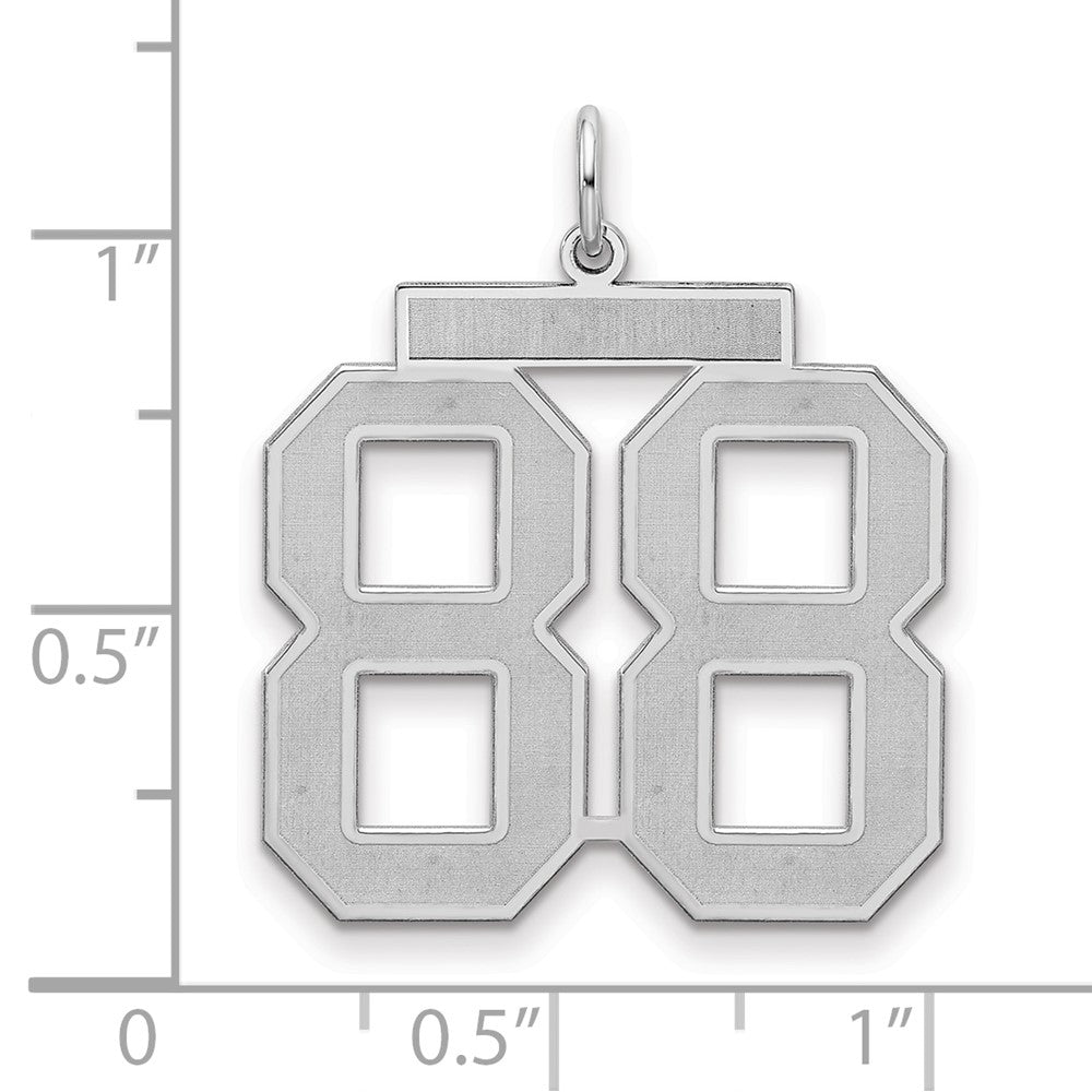 Sterlingsilber Silber/rhodiniert Satiniert Zahl 88 Charm