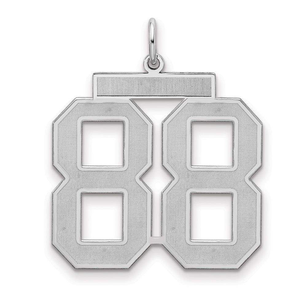 Sterlingsilber Silber/rhodiniert Satiniert Zahl 88 Charm