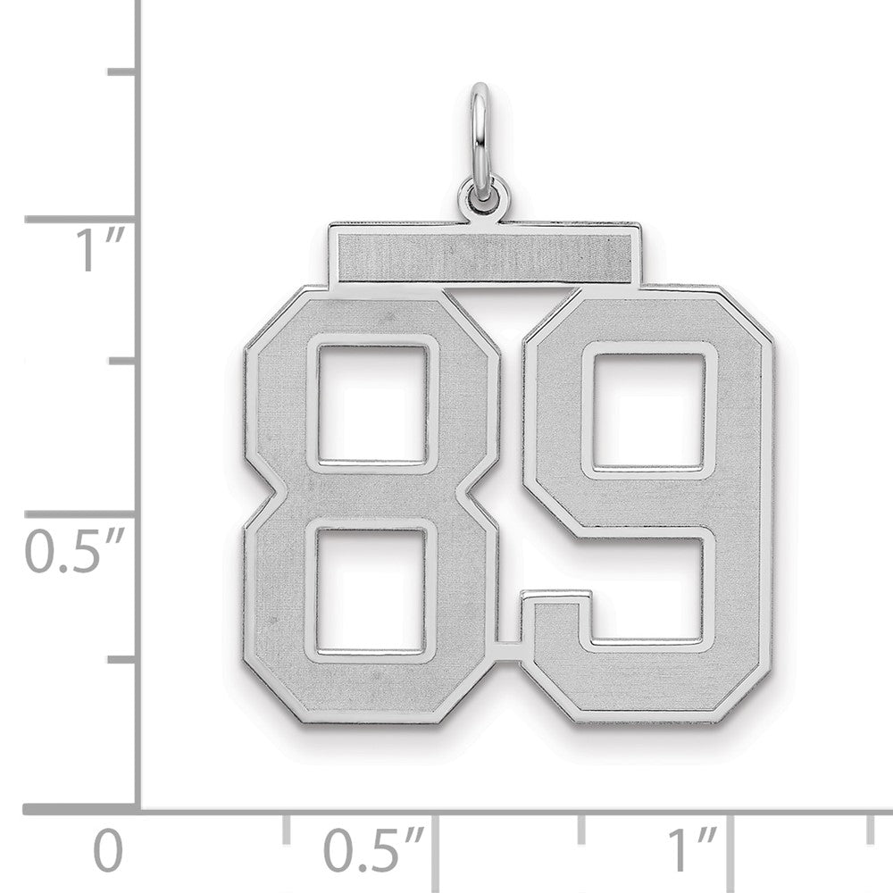 Sterlingsilber Silber/rhodiniert Satiniert Zahl 89 Charm