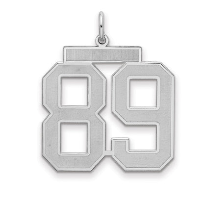 Sterlingsilber Silber/rhodiniert Satiniert Zahl 89 Charm