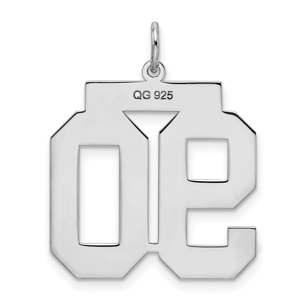 Sterlingsilber Silber/rhodiniert Satiniert Zahl 90 Charm