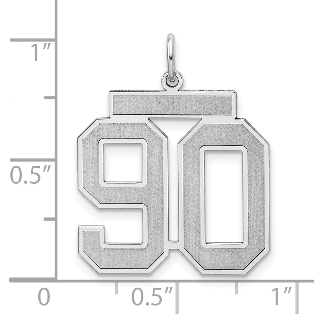 Sterlingsilber Silber/rhodiniert Satiniert Zahl 90 Charm
