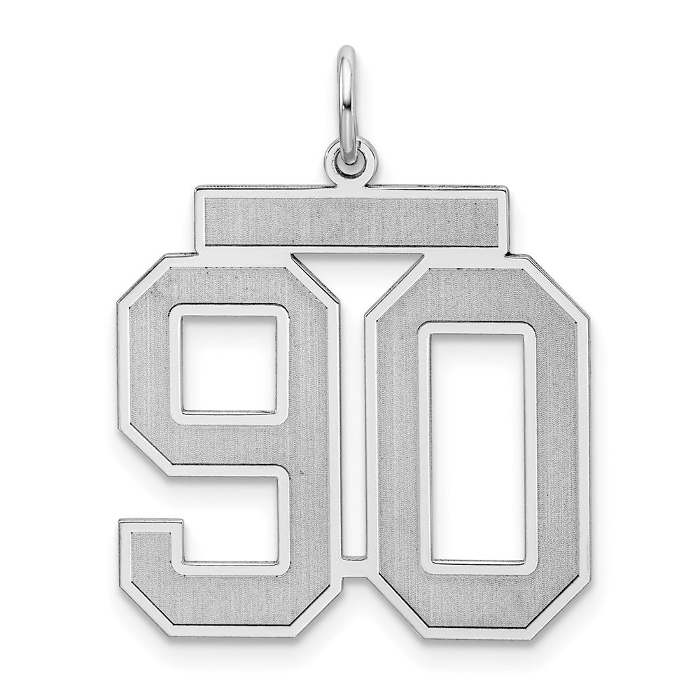 Sterlingsilber Silber/rhodiniert Satiniert Zahl 90 Charm