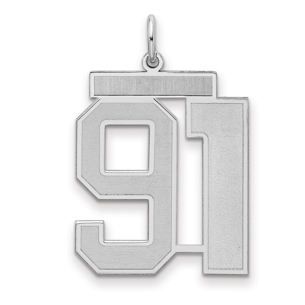 Sterlingsilber Silber/rhodiniert Satiniert Zahl 91 Charm