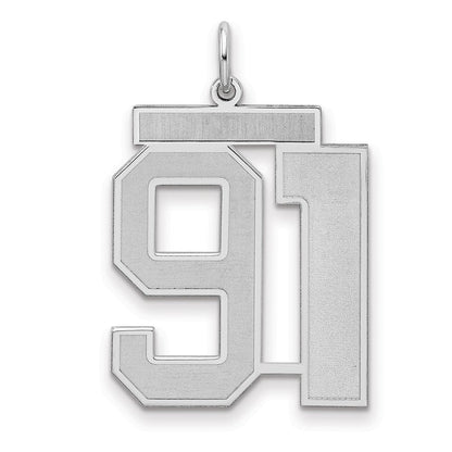 Sterlingsilber Silber/rhodiniert Satiniert Zahl 91 Charm