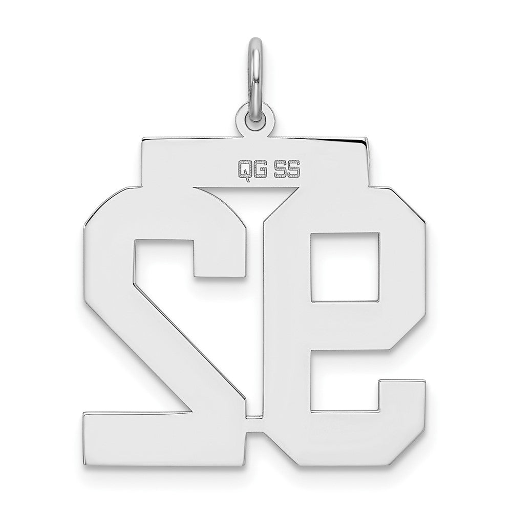 Sterlingsilber Silber/rhodiniert Satiniert Zahl 92 Charm