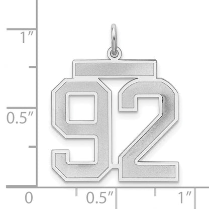 Sterlingsilber Silber/rhodiniert Satiniert Zahl 92 Charm