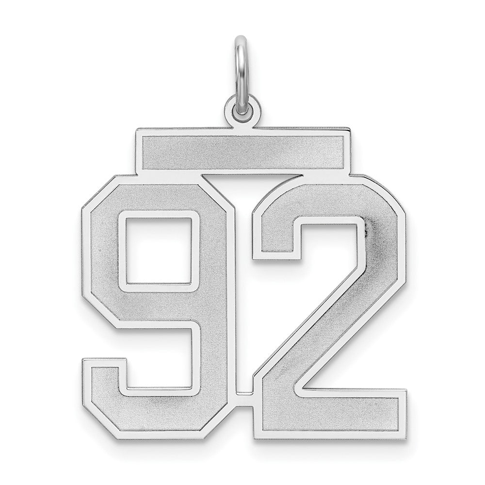 Sterlingsilber Silber/rhodiniert Satiniert Zahl 92 Charm