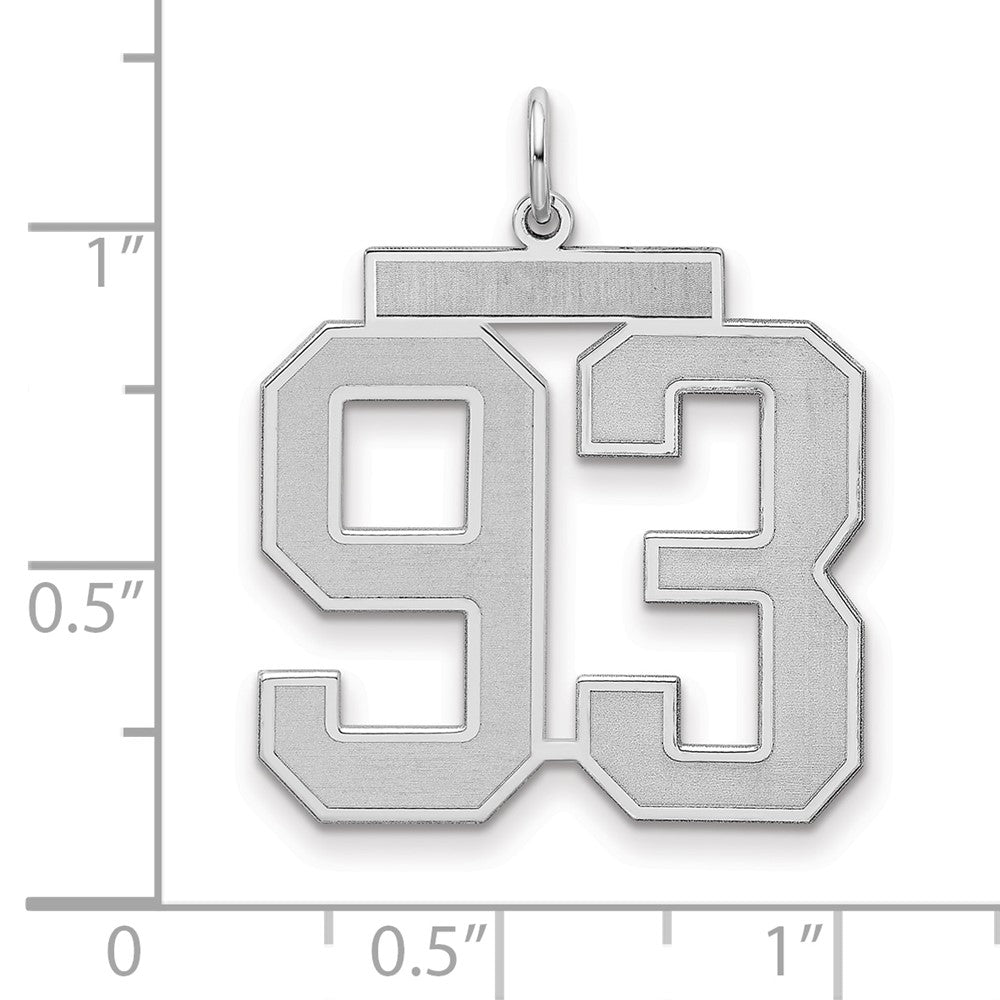 Sterlingsilber Silber/rhodiniert Satiniert Zahl 93 Charm
