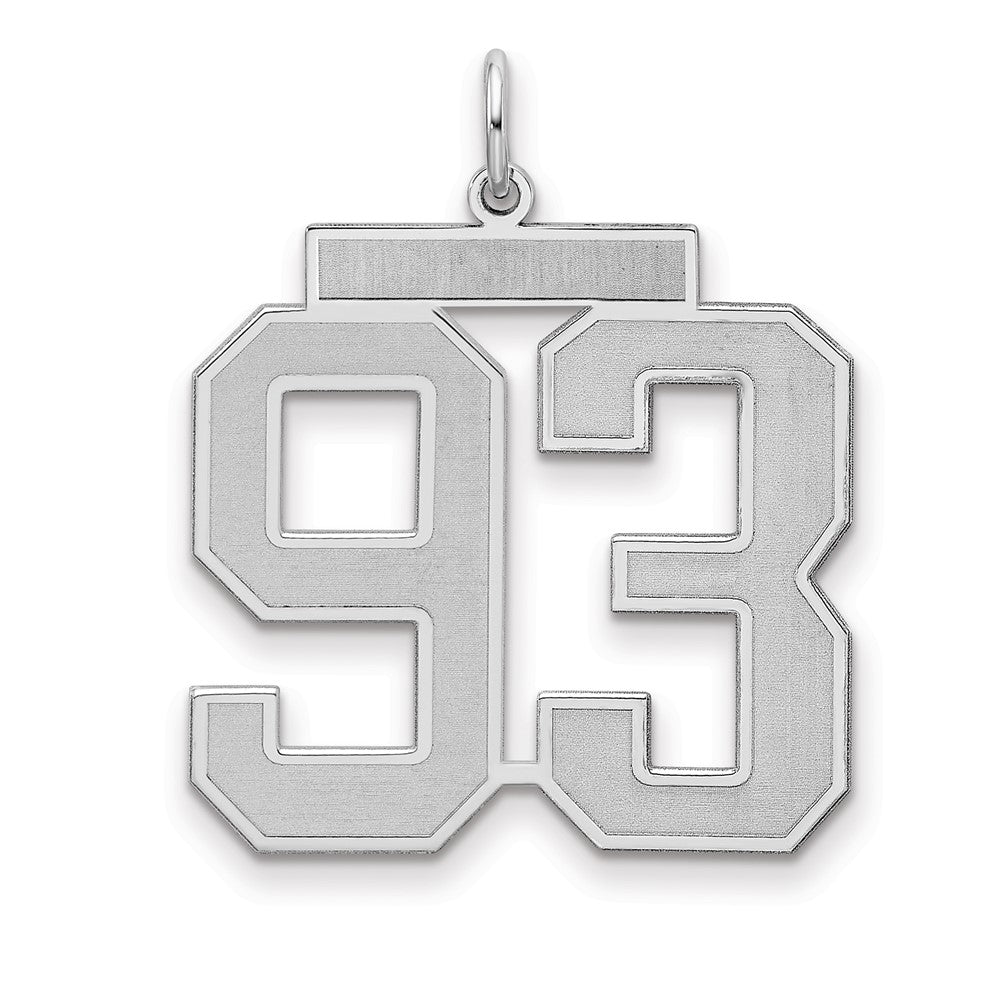 Sterlingsilber Silber/rhodiniert Satiniert Zahl 93 Charm