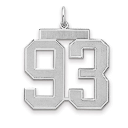Sterlingsilber Silber/rhodiniert Satiniert Zahl 93 Charm