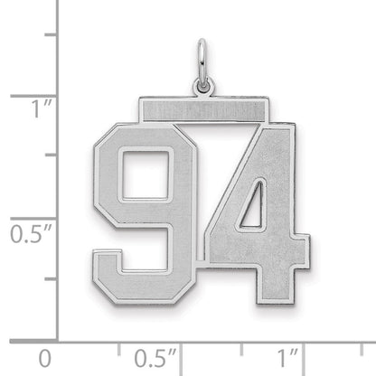 Sterlingsilber Silber/rhodiniert Satiniert Zahl 94 Charm