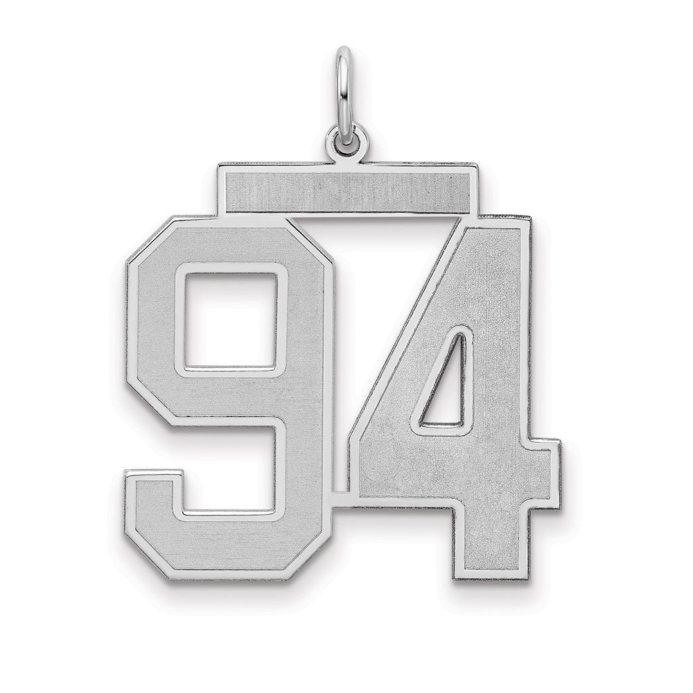Sterlingsilber Silber/rhodiniert Satiniert Zahl 94 Charm