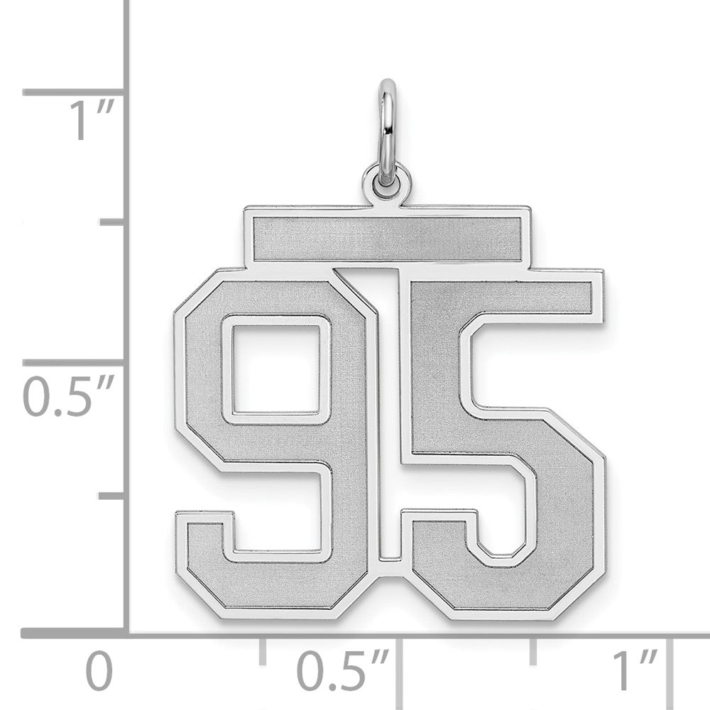Sterlingsilber Silber/rhodiniert Satiniert Zahl 95 Charm