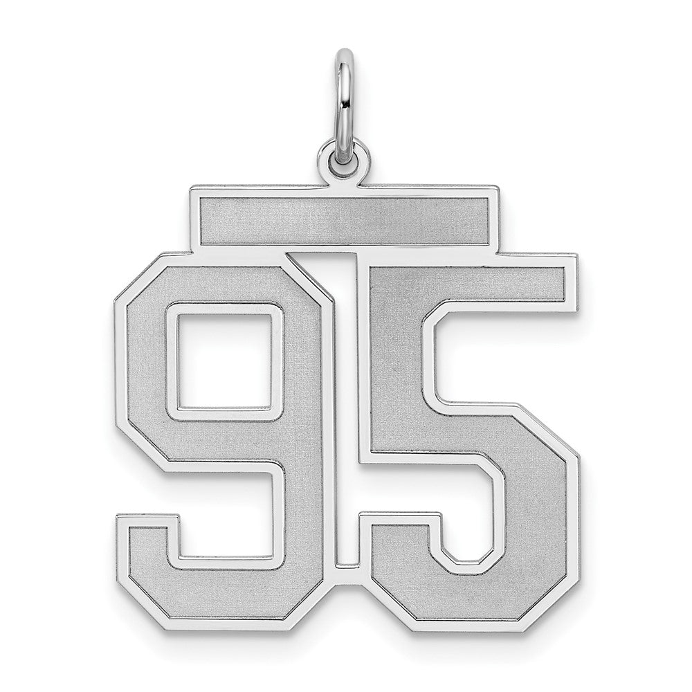 Sterlingsilber Silber/rhodiniert Satiniert Zahl 95 Charm