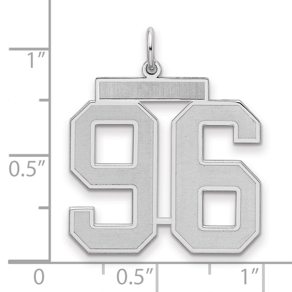 Sterlingsilber Silber/rhodiniert Satiniert Zahl 96 Charm