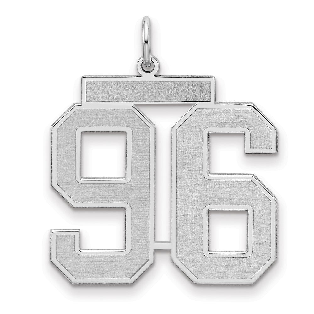Sterlingsilber Silber/rhodiniert Satiniert Zahl 96 Charm