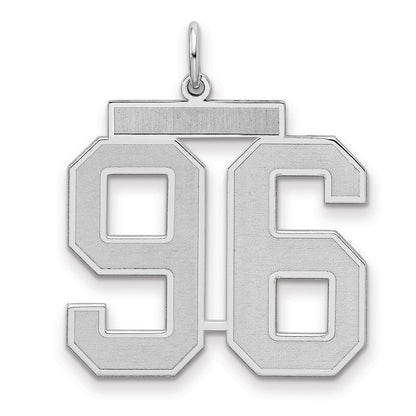 Sterlingsilber Silber/rhodiniert Satiniert Zahl 96 Charm