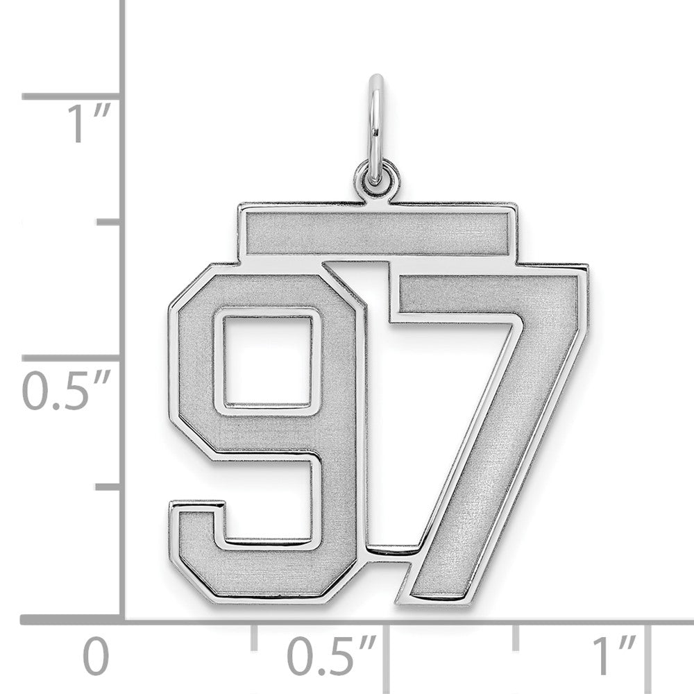 Sterlingsilber Silber/rhodiniert Satiniert Zahl 97 Charm