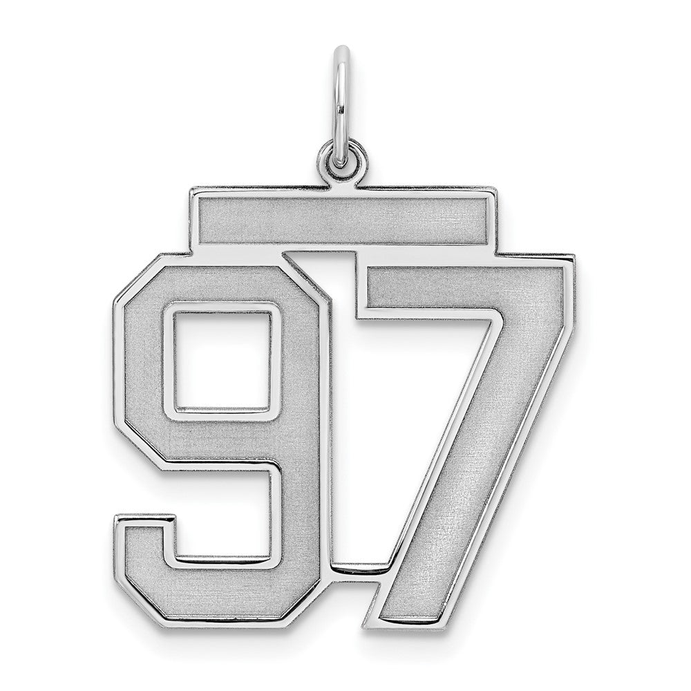 Sterlingsilber Silber/rhodiniert Satiniert Zahl 97 Charm