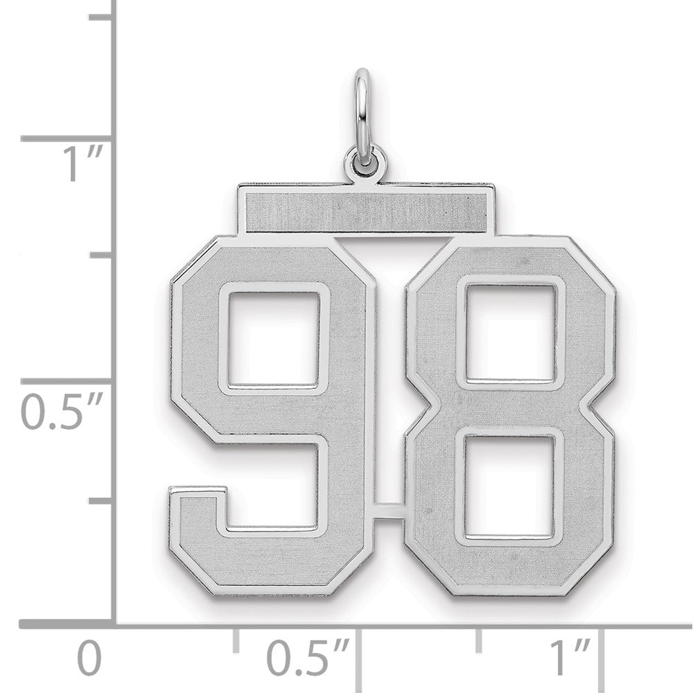 Sterlingsilber Silber/rhodiniert Satiniert Zahl 98 Charm