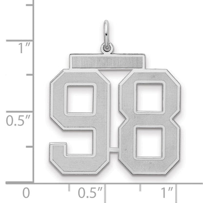 Sterlingsilber Silber/rhodiniert Satiniert Zahl 98 Charm