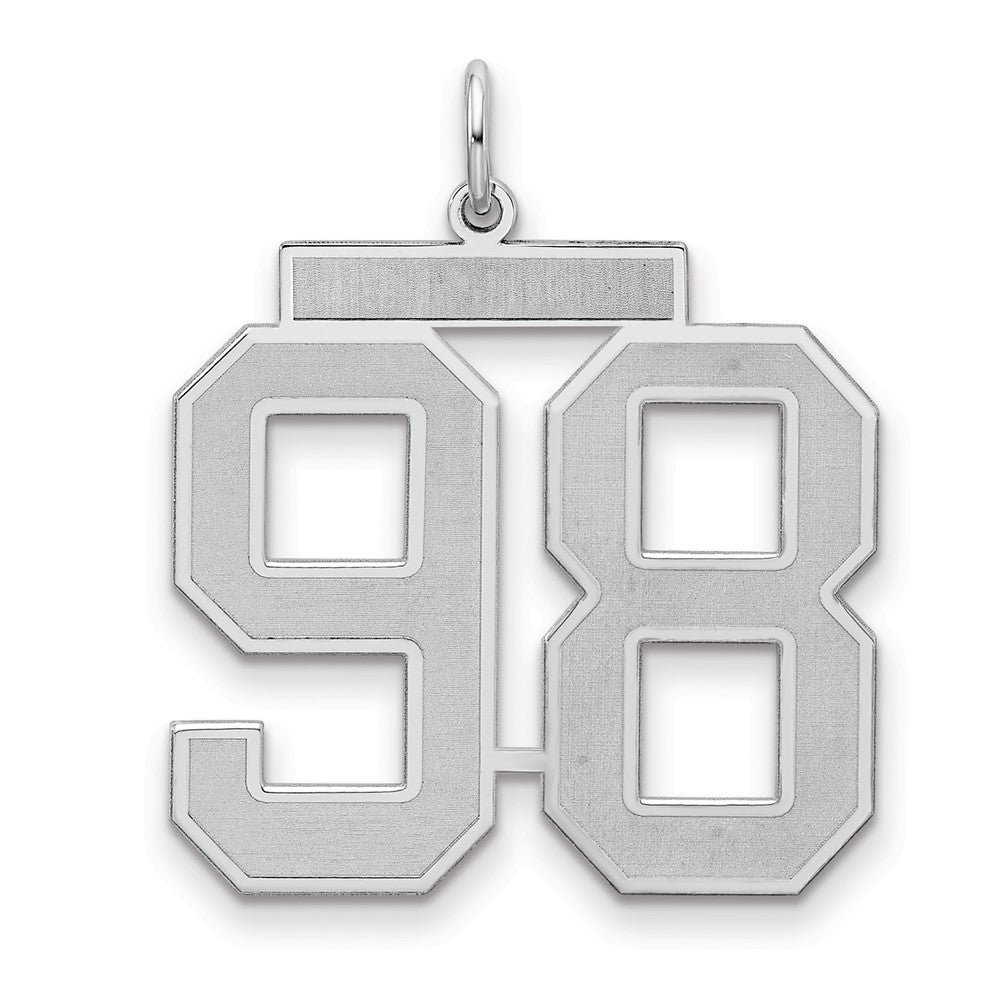 Sterlingsilber Silber/rhodiniert Satiniert Zahl 98 Charm
