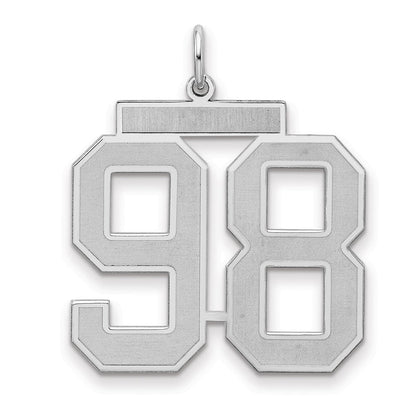 Sterlingsilber Silber/rhodiniert Satiniert Zahl 98 Charm