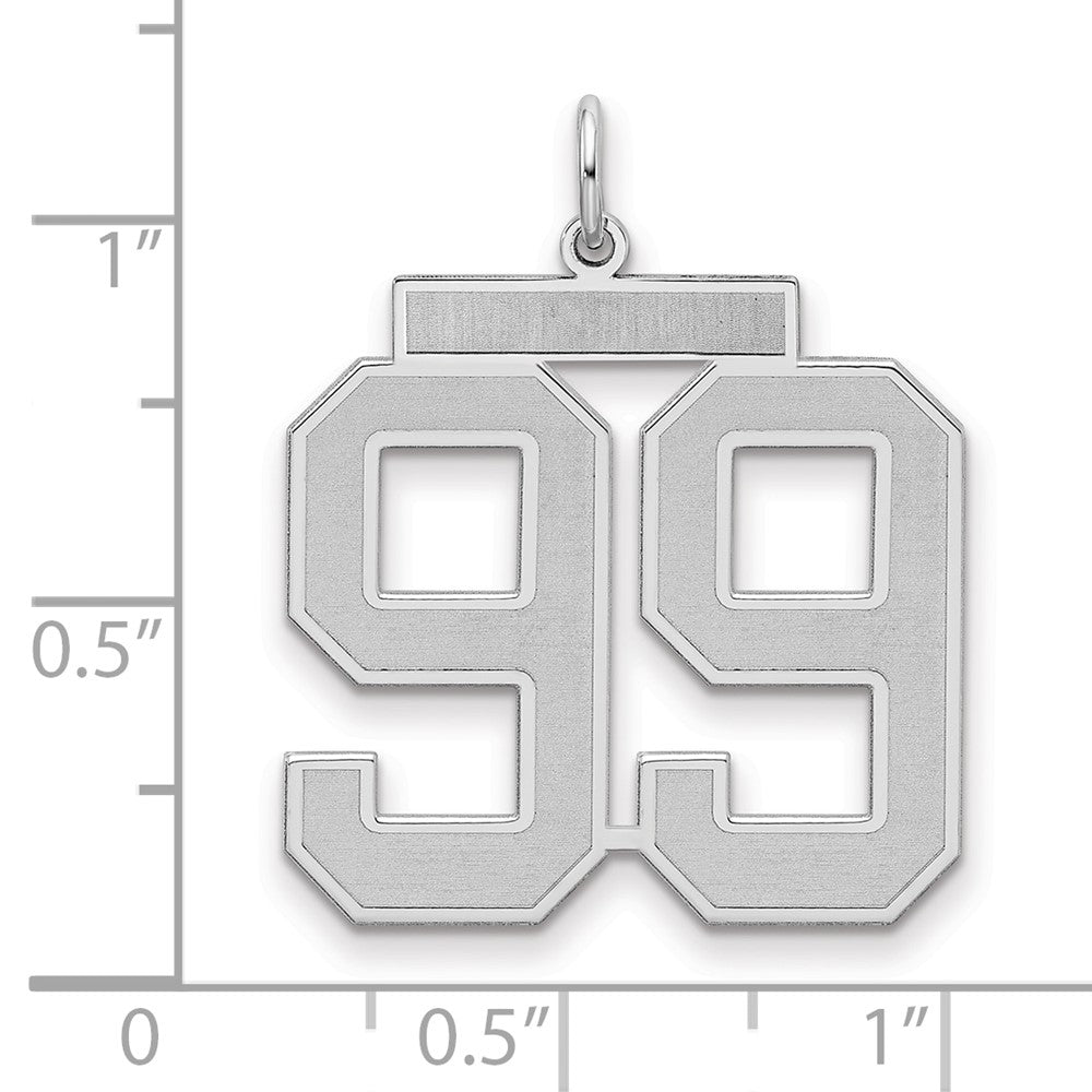 Sterlingsilber Silber/rhodiniert Satiniert Zahl 99 Charm