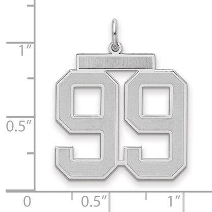 Sterlingsilber Silber/rhodiniert Satiniert Zahl 99 Charm