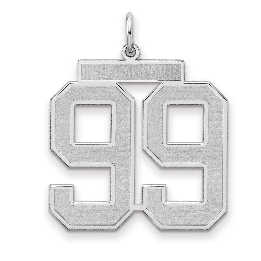 Sterlingsilber Silber/rhodiniert Satiniert Zahl 99 Charm