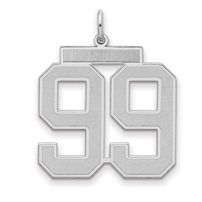 Sterlingsilber Silber/rhodiniert Satiniert Zahl 99 Charm