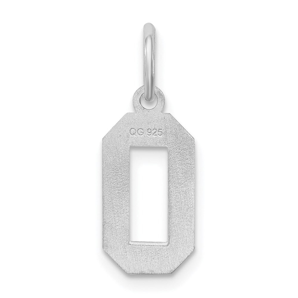 Sterlingsilber Silber/rhodiniert Satiniert Zahl 0 Charm
