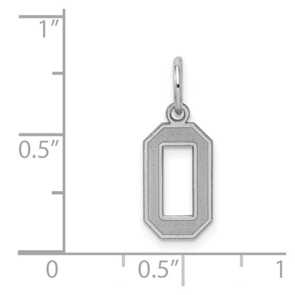 Sterlingsilber Silber/rhodiniert Satiniert Zahl 0 Charm