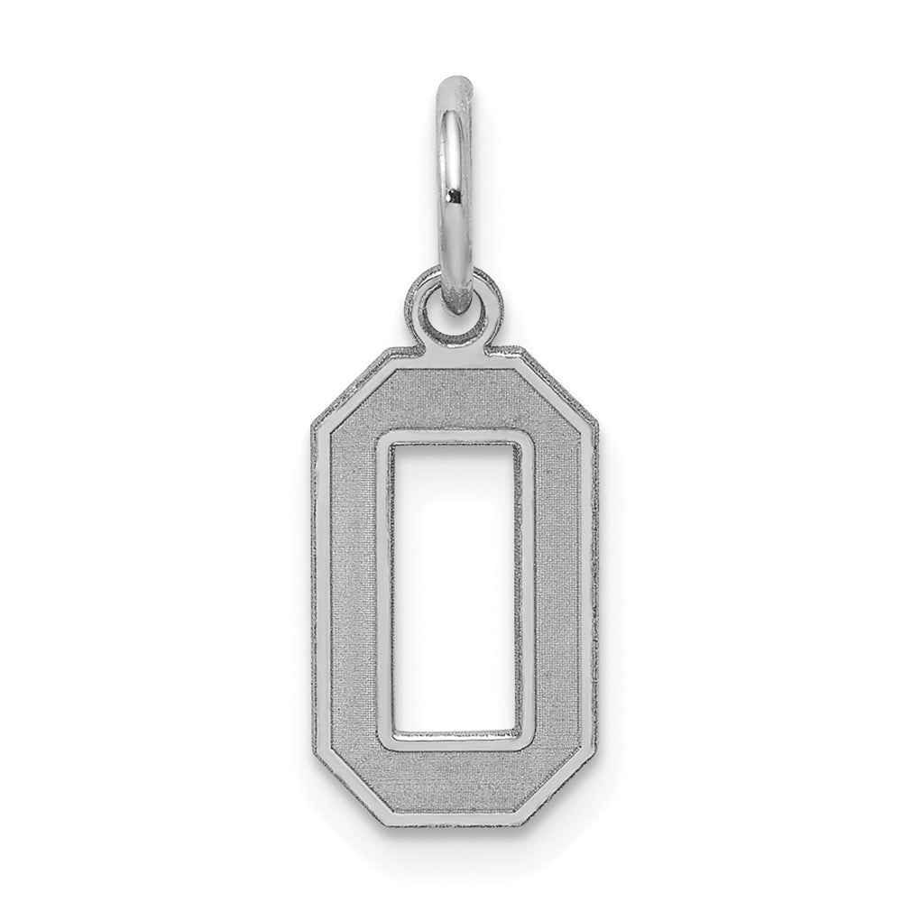Sterlingsilber Silber/rhodiniert Satiniert Zahl 0 Charm