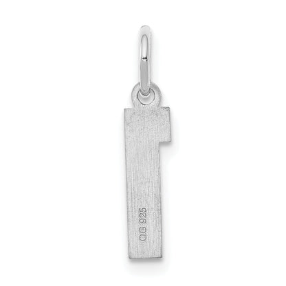Sterlingsilber Silber/rhodiniert Satiniert Zahl 1 Charm
