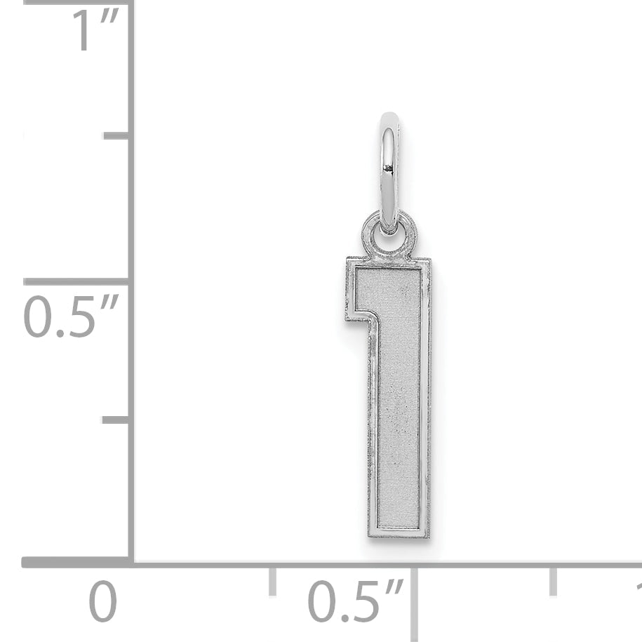 Sterlingsilber Silber/rhodiniert Satiniert Zahl 1 Charm