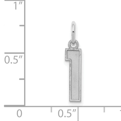 Sterlingsilber Silber/rhodiniert Satiniert Zahl 1 Charm