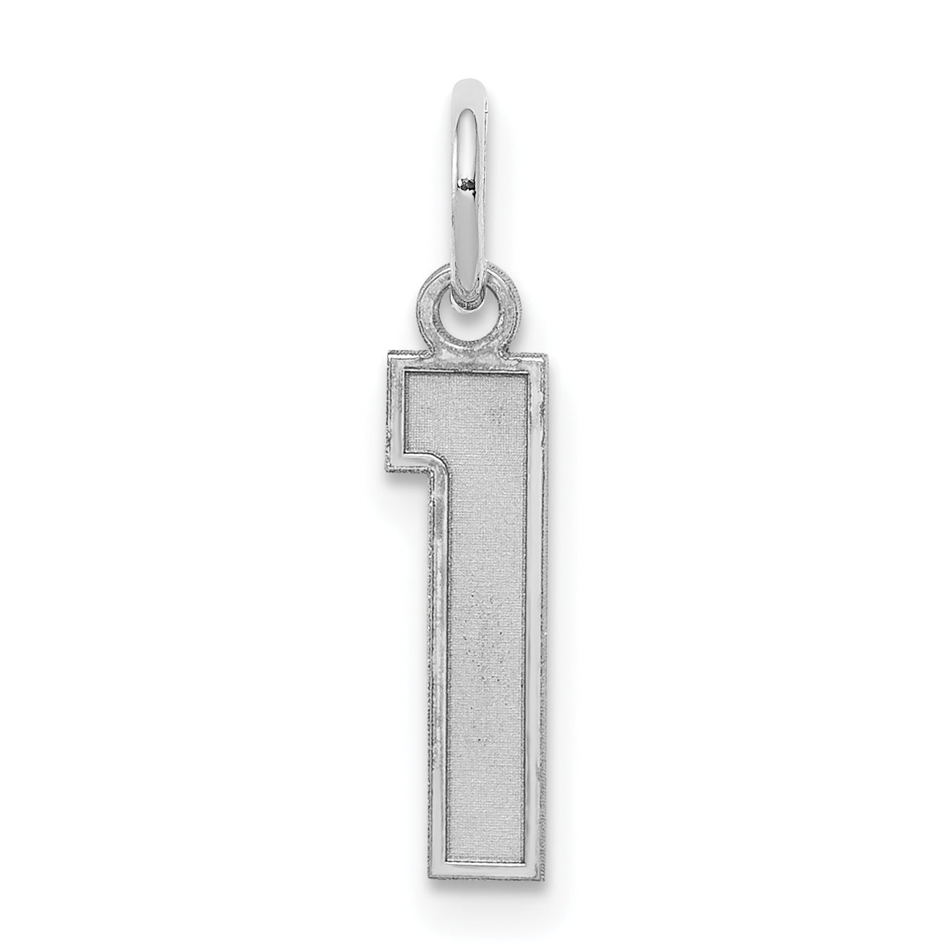 Sterlingsilber Silber/rhodiniert Satiniert Zahl 1 Charm