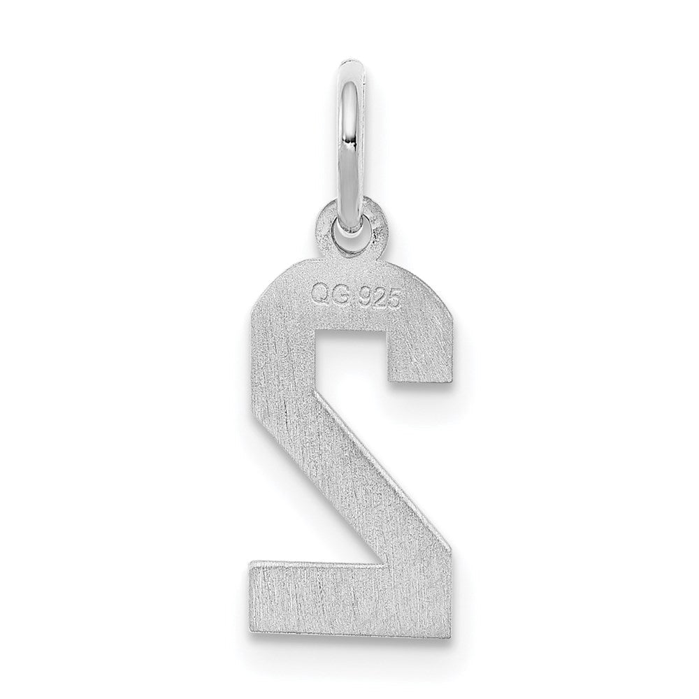 Sterlingsilber Silber/rhodiniert Satiniert Zahl 2 Charm