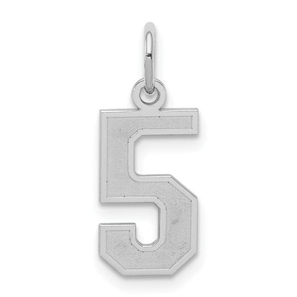 Sterlingsilber Silber/rhodiniert Satiniert Zahl 5 Charm