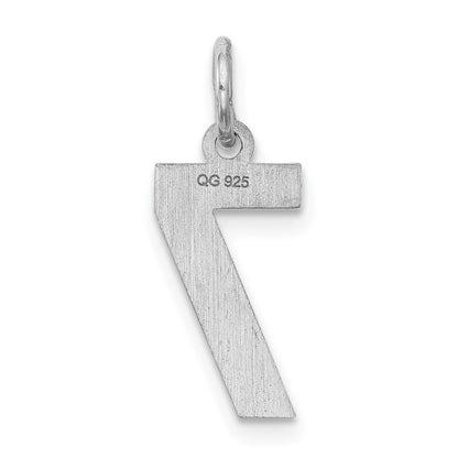 Sterlingsilber Silber/rhodiniert Satiniert Zahl 7 Charm