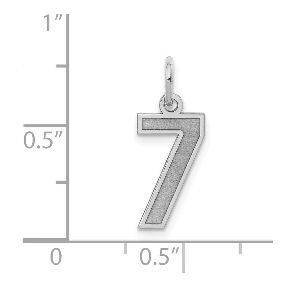 Sterlingsilber Silber/rhodiniert Satiniert Zahl 7 Charm